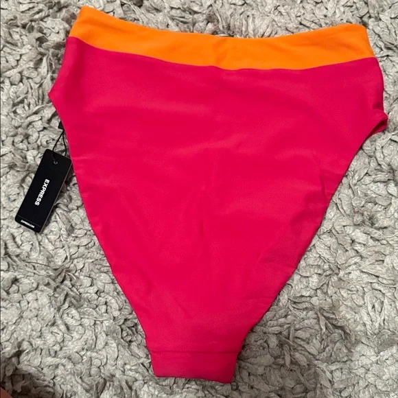 Express Vibrant Pink and Orange Bikini Bottom - Picture 3 of 7